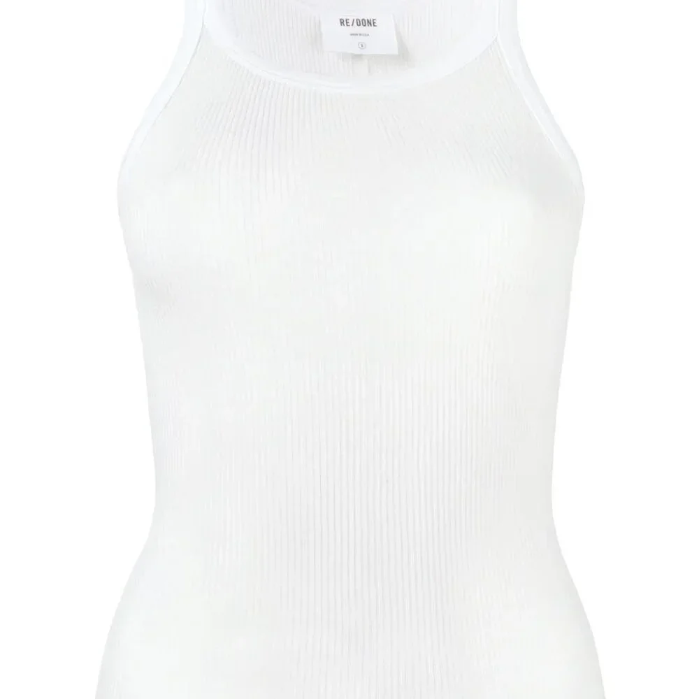 Re/Done Ribbed White Tank - Picture 5 of 5